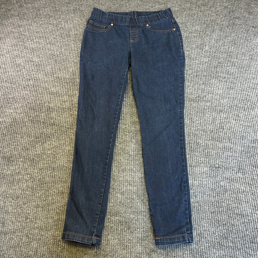 Faded Glory Womens Dark Wash Pull On Skinny Jeggings Size 4 Stretch Denim
